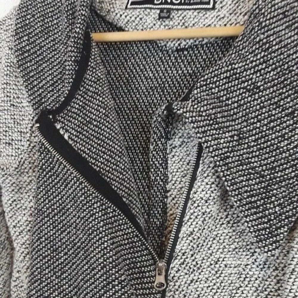 BNCI by blank Noir Womens Ruffled Jacket Small Gray Heathered Terry Casual‎